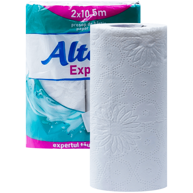 Rola prosop de hartie din celuloza, alba, Altessa Expert, 2 straturi, 2 role, 10.5 M